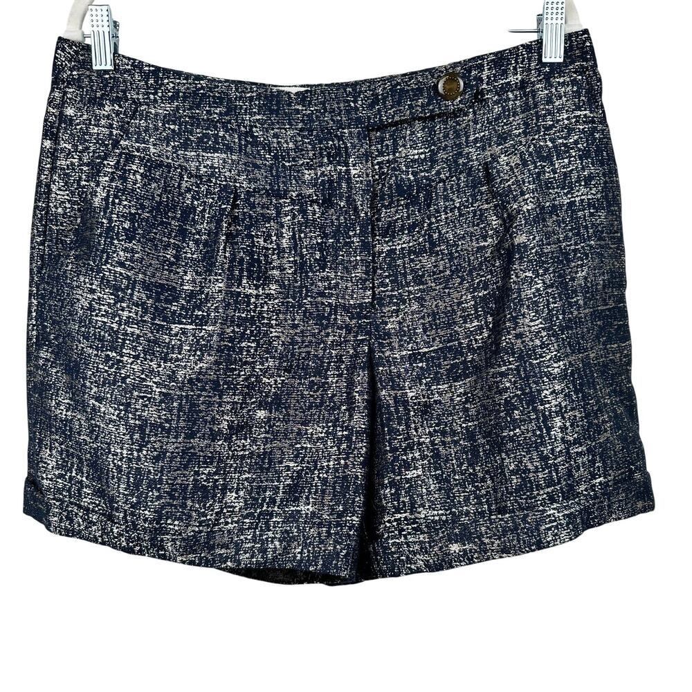 Anthropologie Coquille Shimmering Streets Metallic High Rise Dress Short Navy 14